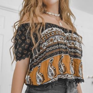 Forever 21 Off The Shoulder Printed Top